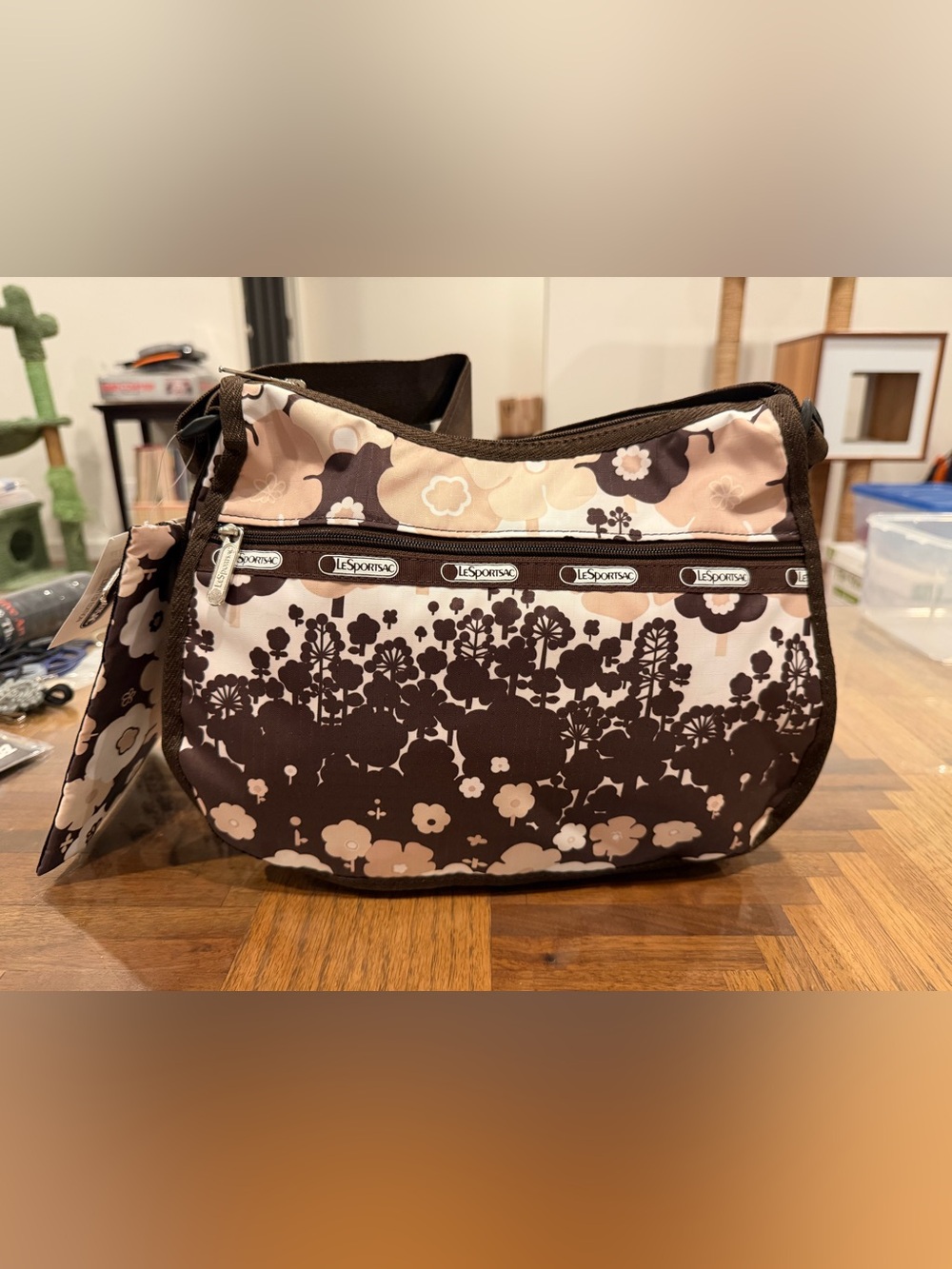 Lesportsac Classic Hobo with Brown Floral pattern